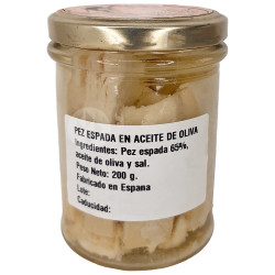 PEZ ESPADA LOMOS EN ACEITE DE OLIVA TARRO 200g